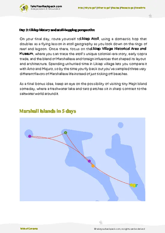 example page 4 from our offline Travel Guide for Marshall Islands